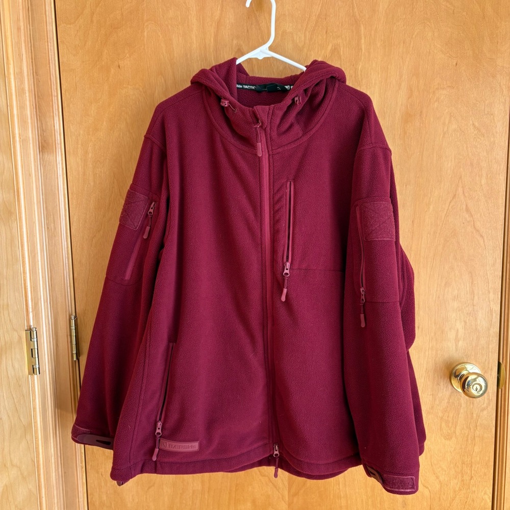 Baerskin Tactical Supply Co Fleece Hoodie Mens 3XL Burgundy Maroon Full Zip